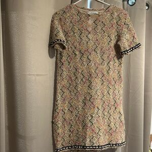 Zara Multicolor Tweed Mini Dress